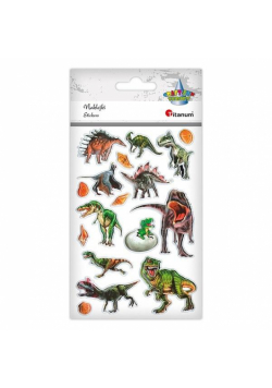 Naklejki wypukłe miękkie dinozaury mix 17szt