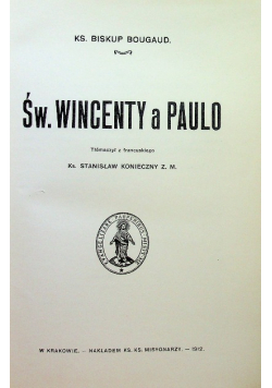 Św Wincenty a Paulo 1912 r.