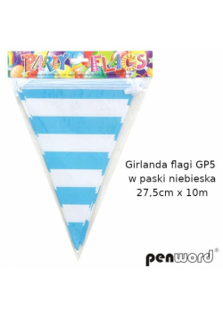 Girlanda flagi w paski niebieska 27.5cmx10m