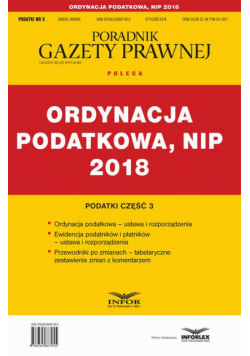 Ordynacja podatkowa, NIP 2018. Podatki część 3