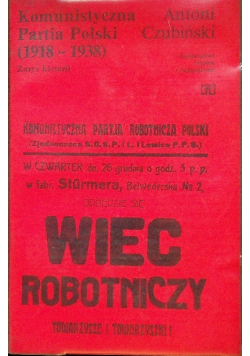 Komunistyczna Partia Polski 1918 1938 Wiec robotniczy
