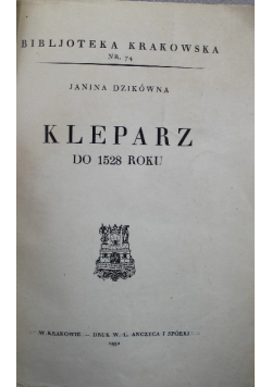 Kleparz do 1528 roku 1932 r.
