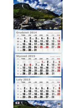 Kalendarz Trójdzielny Płaski 2015 góry