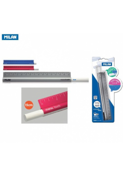 Linijka MILAN METAL TOUCH 15 cm na blistrze