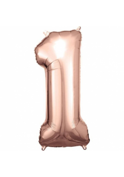 Balon foliowy cyfra 1 różowe złoto 38x86cm