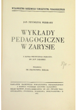 Wykłady pedagogiczne w zarysie1937 r.