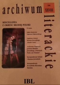 Archiwum literackie Tom XXVIII Miscellanea z okresu Młodej Polski