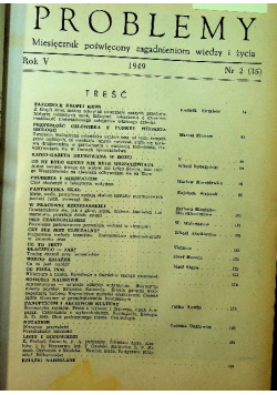 Miesięcznik Problemy Rok V Nr 1 do 12  1949 r.