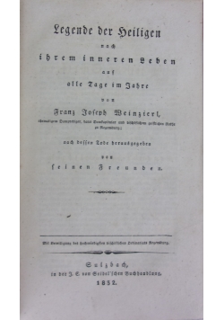 Legende der Heiligen, 1832r.
