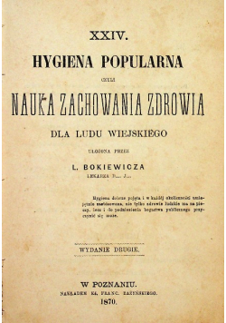 Nauka zachowania zdrowia 1870r.