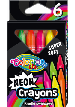 Kredki świecowe neonowe trójkątne Colorino Kids 6 kolorów