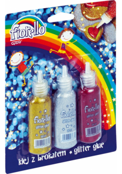 Klej z brokatem Fiorello 3 kolory