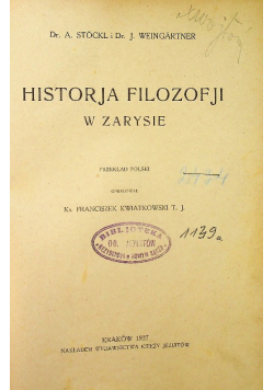 Historja filozofji w zarysie 1927 r.
