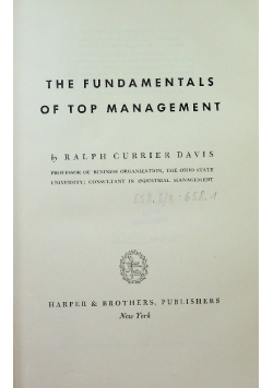 The Fundamentals of top management