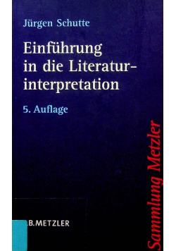 Einfuhrung in die Literaturinterpretation