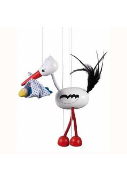 Marionetka Bocian z dzieckiem