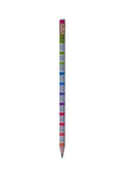Ołówek grafitowy z gumką tabliczka mnożenia