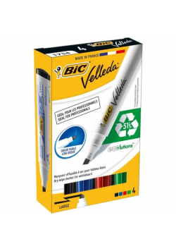 Marker Velleda ECO ścięta końcowka mix kolorów 4 sztuki