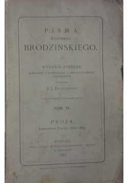 Pisma Kazimierza Brodzińskiego,Tom VI, 1873 r.