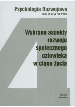Psychologia rozwoju t.11 nr 4 rok 2006