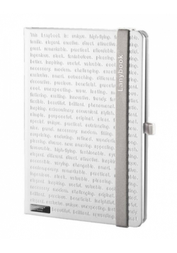 Notes A6 Lanybook The One w kratkę biały z szarą gumką