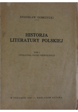 Historja literatury polskiej, tom I, 1927r.
