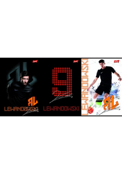 Brulion A5 Robert Lewandowski w kratkę 96 kartek 5 sztuk mix