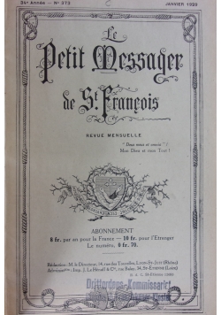 Le Petit Messager de St. Francois nr 373-384, 1929r.