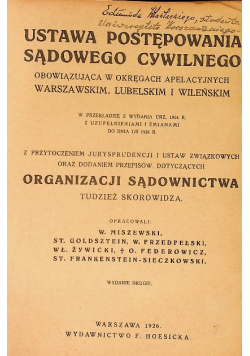 Ustawa Postępowania Sądowego Cywilnego 1926 r.