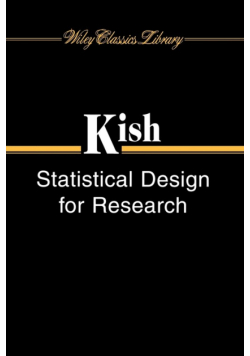 Statistical Design For Research WCL P
