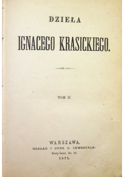 Dzieła Ignacego Krasickiego Tom 2 1878 r.