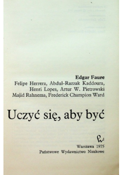 Uczyć się aby być