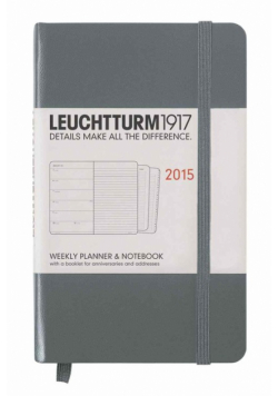 Kalendarz 2015 z notatnikiem Pocket Leuchtturm1917 tygodniowy antracyt