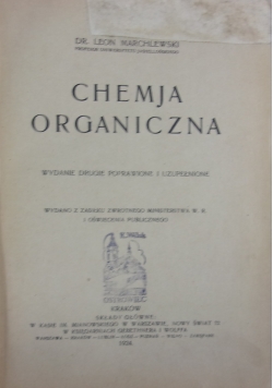 Chemja organiczna, 1924r.