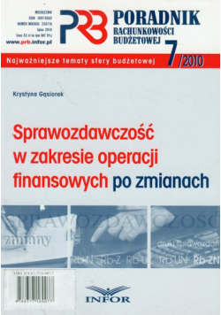 Sprawozdawczość w zakresie operacji finansowych po zmianach