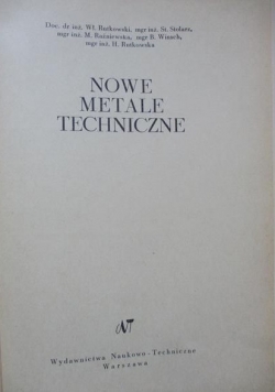 Nowe metale techniczne