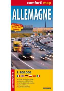 Allemagne, laminowana mapa samochodowa 1:900 000, ExpressMap