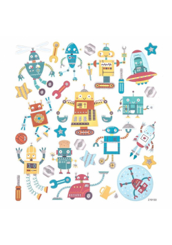 Naklejki z brokatem roboty 28szt