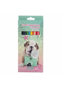 Kredki akwarelowe Studio Pets 12 sztuk + temperówka