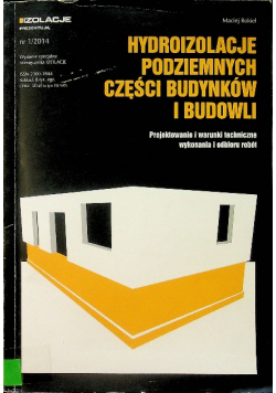 Hydroizolacje podziemnych części budynków i budowli Nr 1 / 14