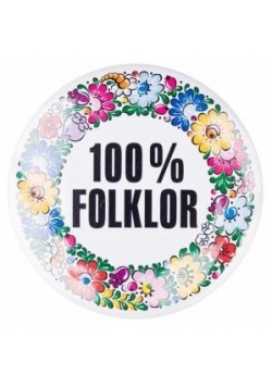 Przypinka duża - 100% Folkloru opolska 58 mm