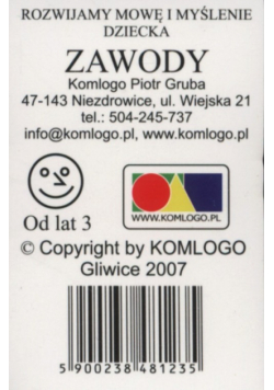 Karty Rozwijamy mowę i myślenie dziecka Zawody