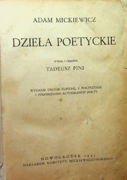 Dzieła poetyckie 1933 r.