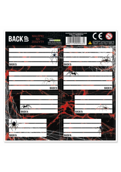 Nalepki na zeszyty BackUp Pająki (25szt)