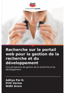 Recherche sur le portail web pour la gestion de la recherche et du développement