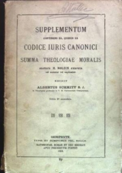 Supplementum codice Iuris canonici..., 1917 r.