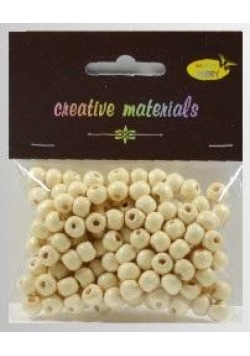 Koraliki drewniane kremowe ok 24g ok150szt
