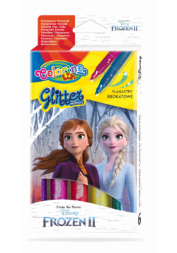 Flamastry brokatowe Colorino Kids 6 kolorów Frozen