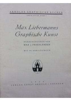 Max Liebermanns Graphische Kunst, 1920r.