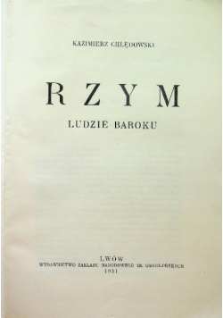 Rzym ludzie baroku 1931 r.